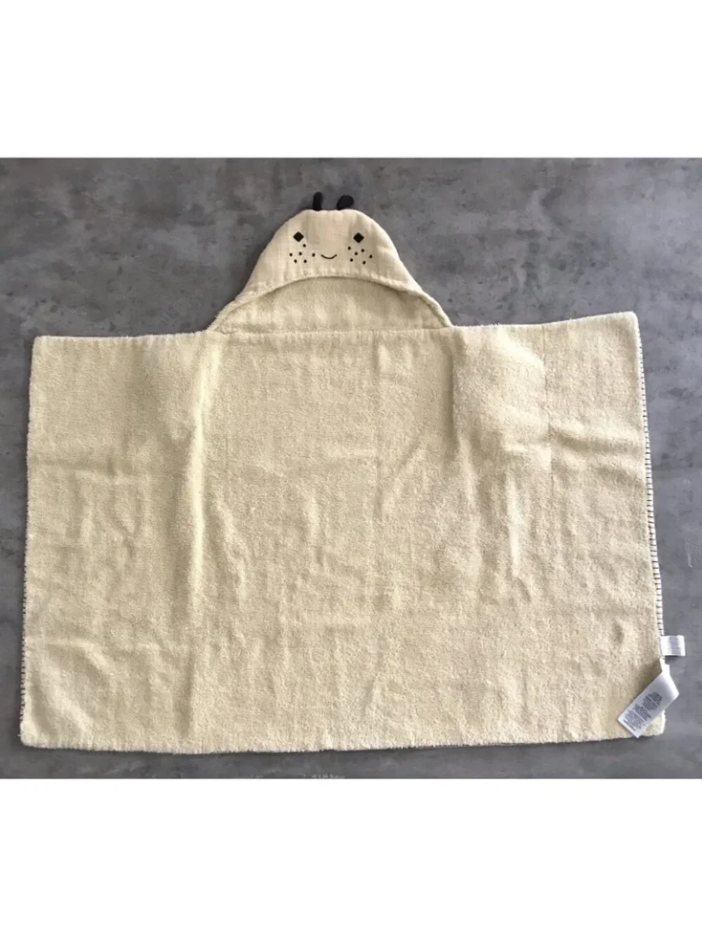 Pottery Barn Kids Bumble Bee Towel Hooded Baby Muslin Organic Cotton Yellow